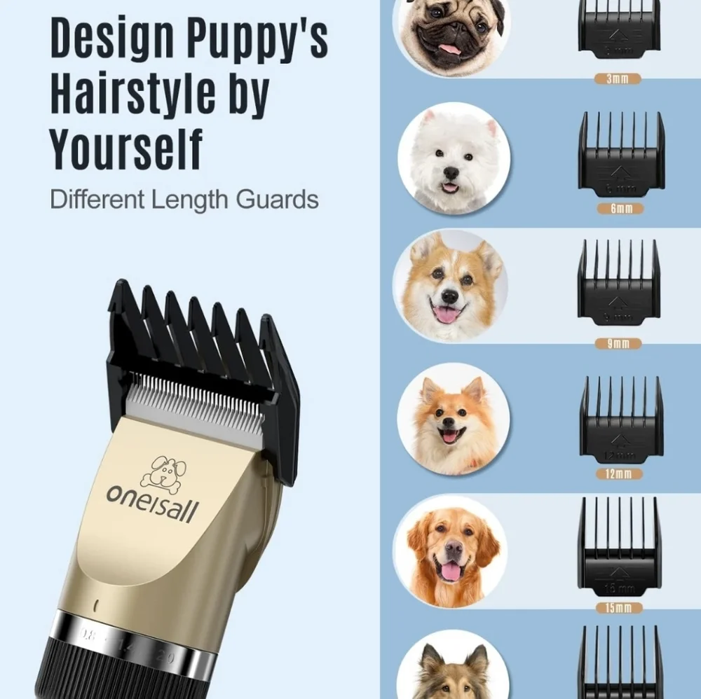 Dog Clippers and Dog Paw Trimmer Kit 2 in 1 Low Noise Cordless